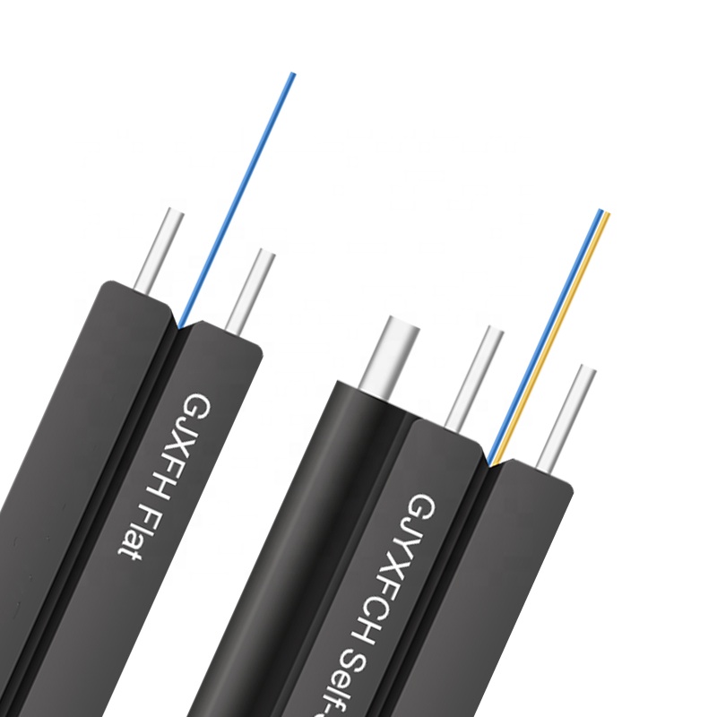 1 2 4 Core Fiber Optic Flat FTTH Drop Cable