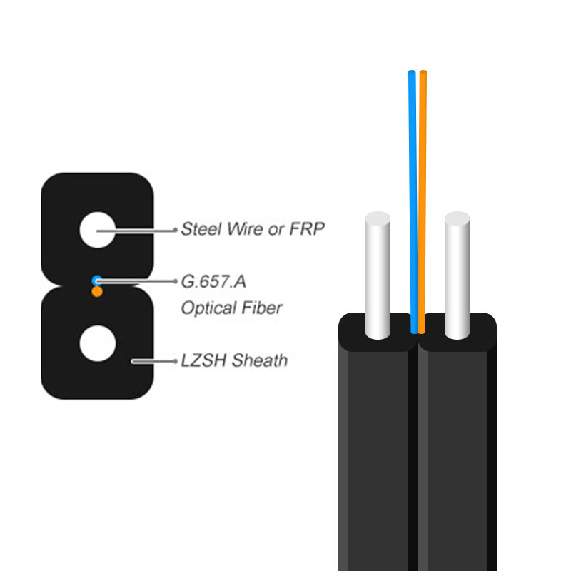 FTTH Indoor Flat Fiber Optic Drop Cable