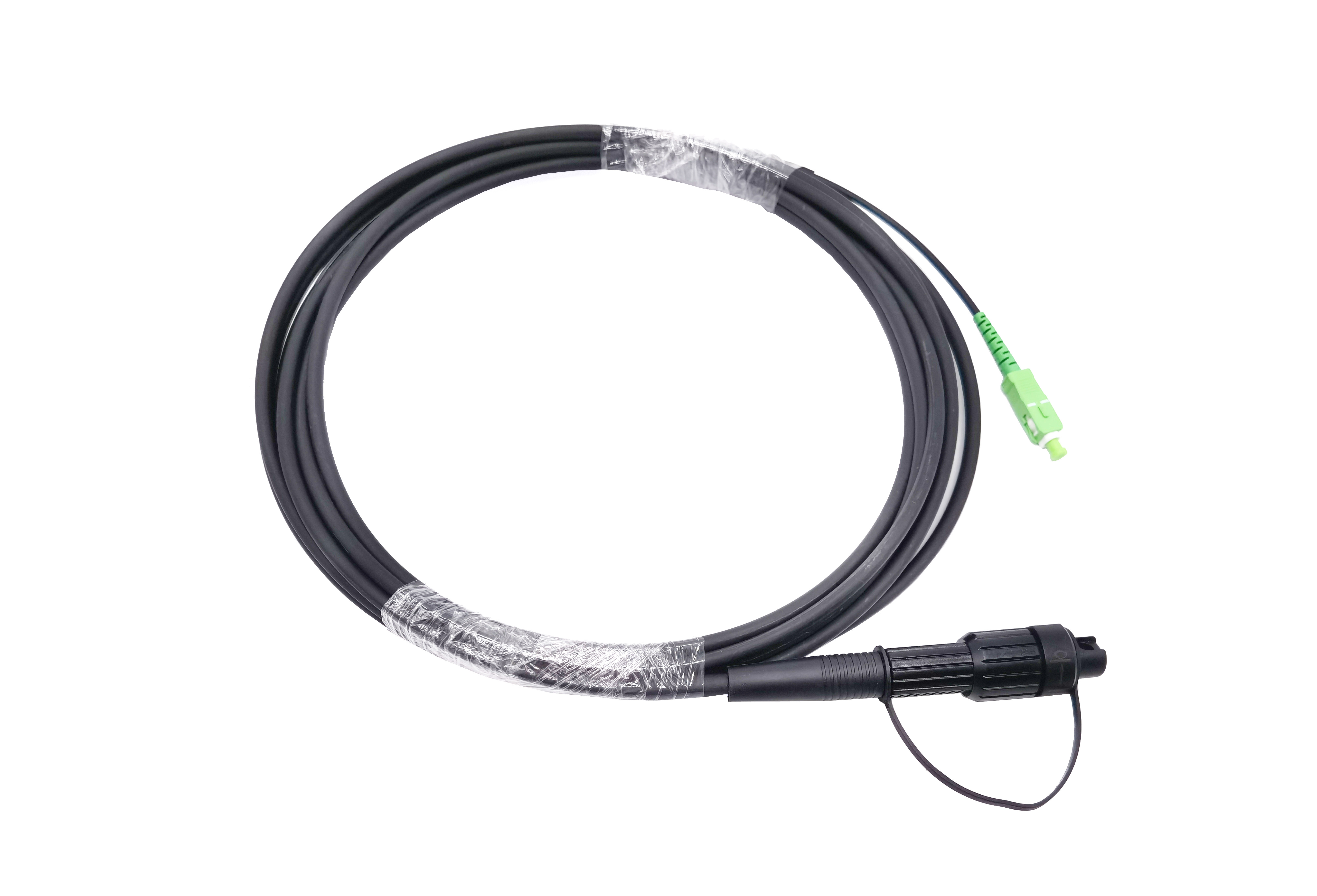  Pre Connectorized SC APC FTTA Fiber Optic Cable 5.0mm G657A2 LSZH 5M Black